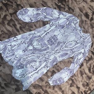 Snake, print, long sleeve dress
